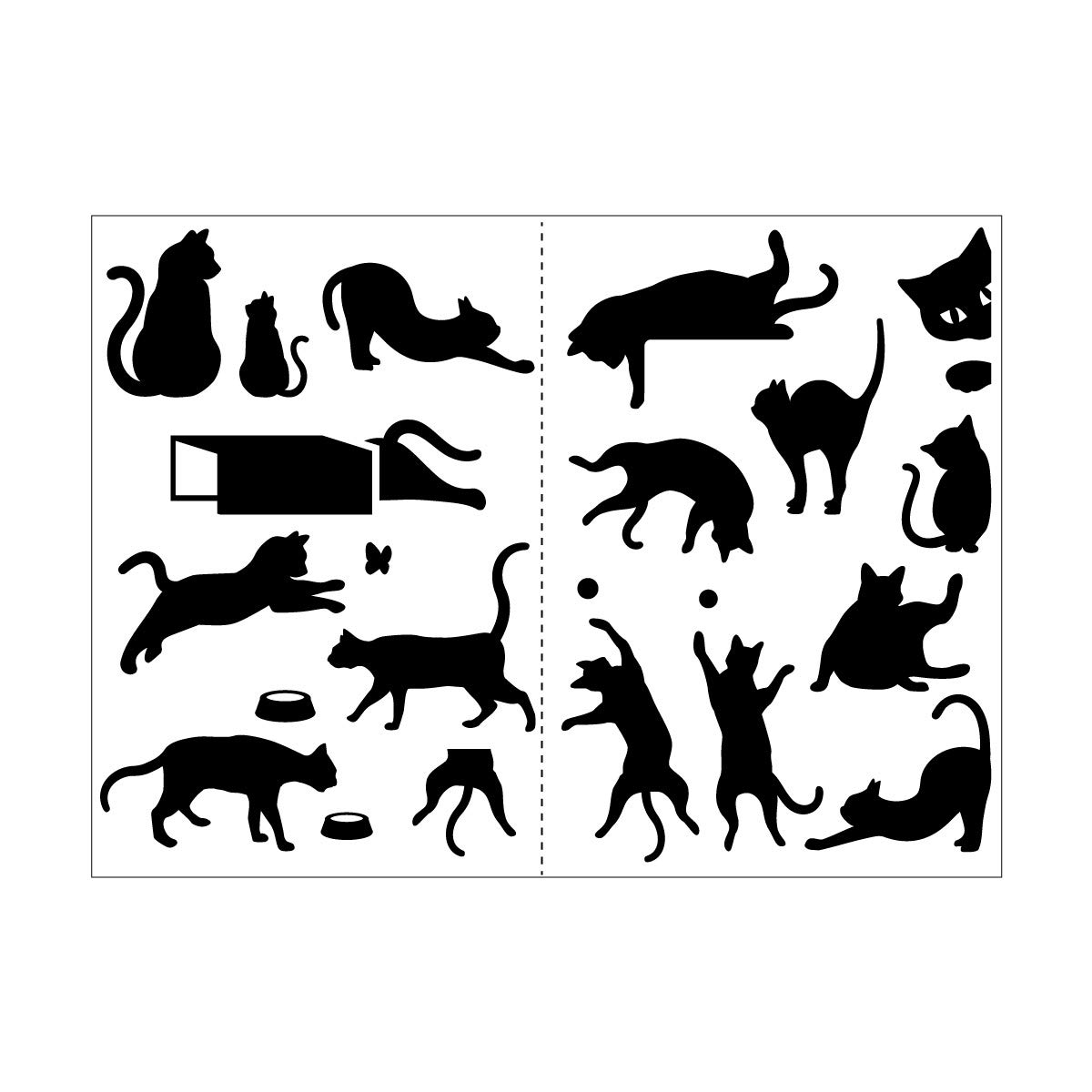 Amazon.co.jp: 猫 ネコ イラスト シルエット 影絵 かわいい ステッカー